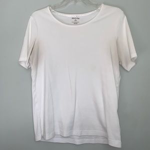 Basic White Short Sleeve Tee (White Stag)